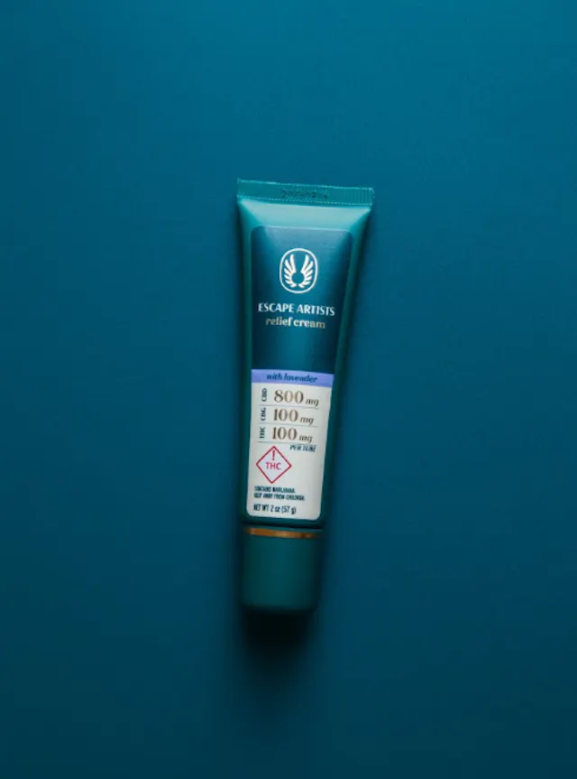 Escape Artists Relief Cream Tube Lavender 8 CBD : 1 CBG : 1 THC 100mg (hybrid, lotions, 4g)