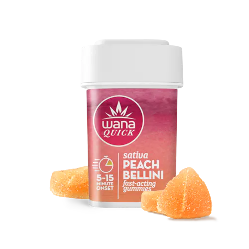 Wana Fast-Acting Peach Bellini Gummies 200mg Rec-active