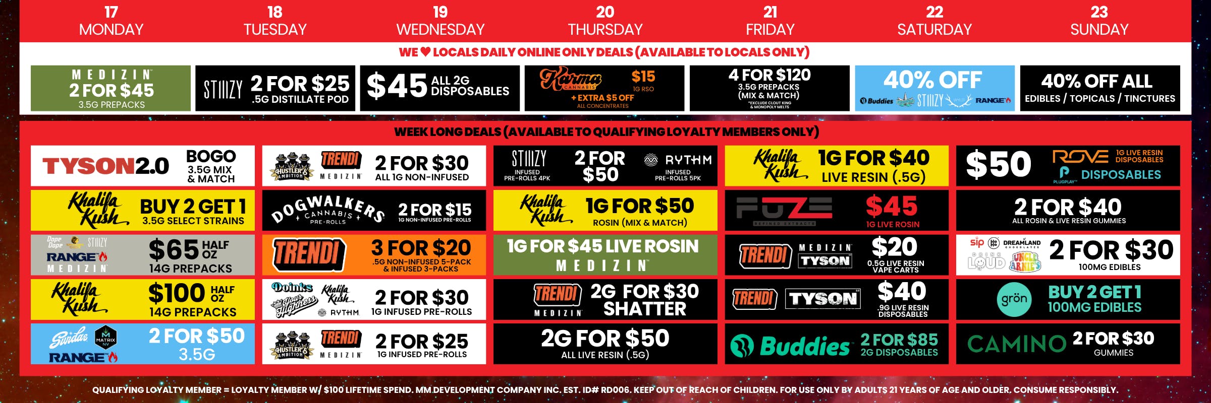 planet 13 weekly deals august 17 - 23
