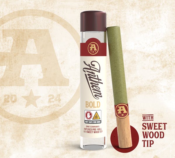 anthem marijuana cigarettes Anthem | Watermelon Z | BOLD Infused Pre-Roll 1g w/ Sweet Wood Tip Anthem Indica Blend Pre-Roll 10pk