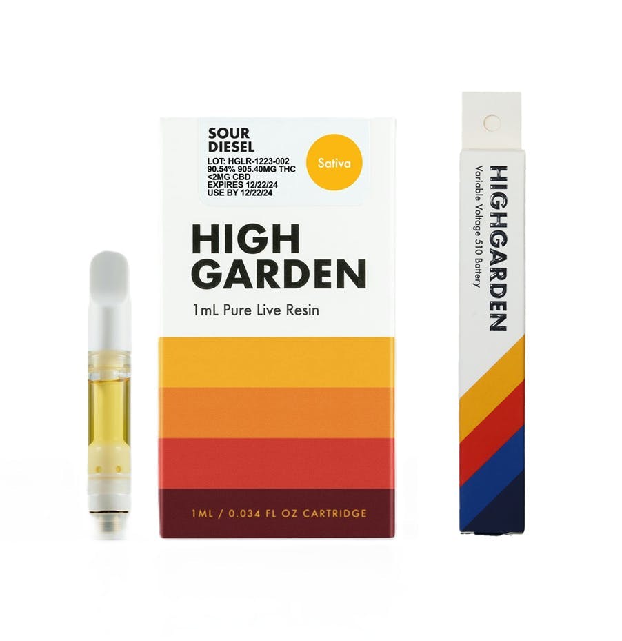 High Garden Sour Diesel | Live Resin Cart | 1ml — High Garden cannabis product at ZenZest