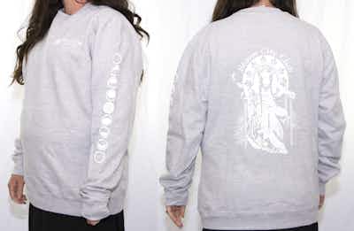 Product: Moon Crew Neck Sweatshirt Gray XS - XL | Bloom City Club