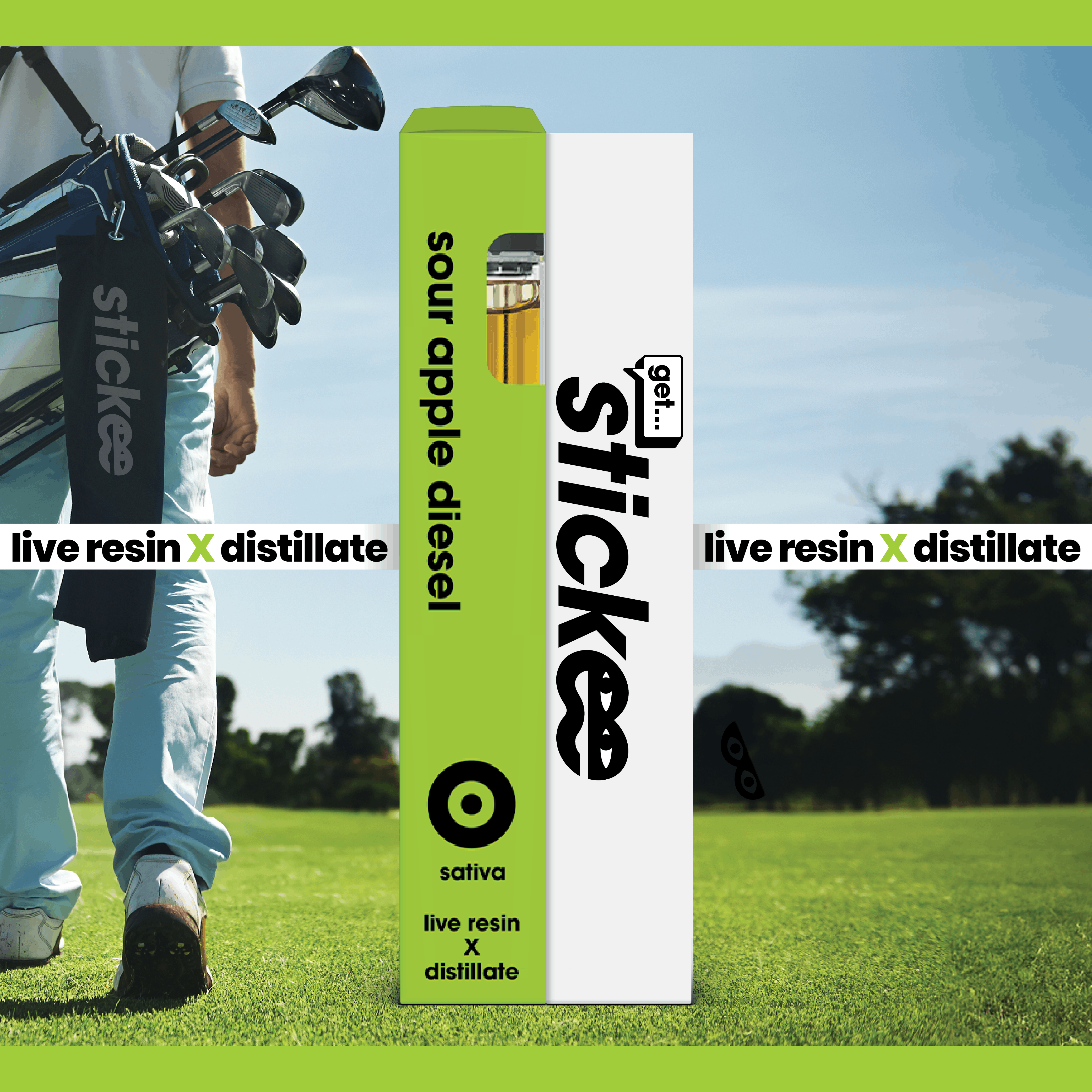 Product: STICKEE | Sour Apple Diesel | 1G | Live Resin Disposable