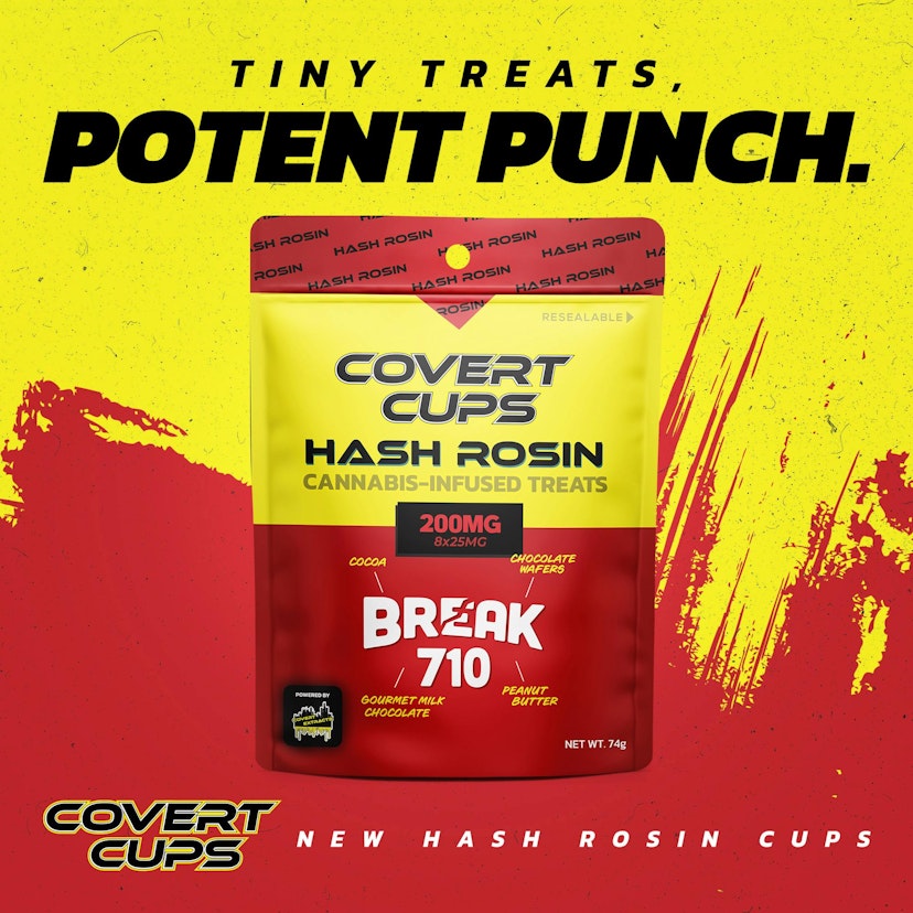 Covert Cups - Strawberry Fields Rosin Infused Mini Cups 200mg Chocolate