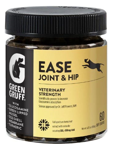 Edibles | Green Gruff | Ease + CBD - Vet Strength | Joint & Hip | 60ct