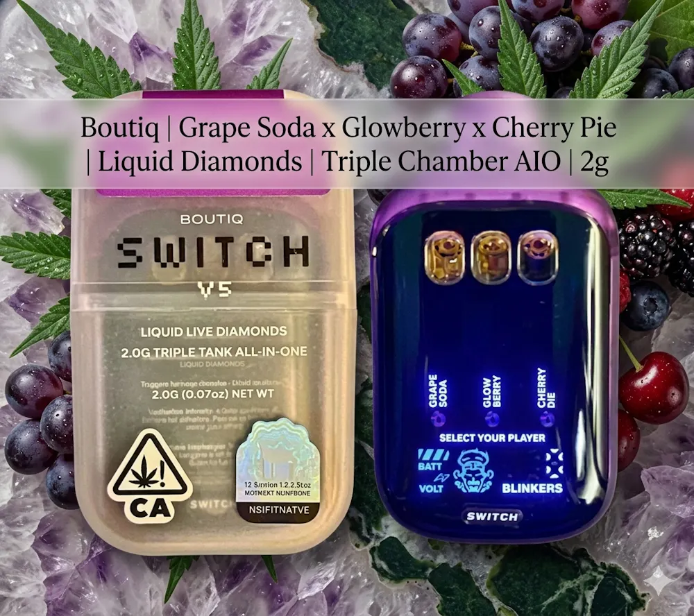 Product Boutiq | Grape Soda x Glowberry x Cherry Pie | Liquid Diamonds | Triple Chamber AIO | 2g