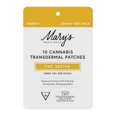 Mary's Medicinals - 10pk 20mg Transdermal   - Sativa - TOPICALS by Mary's Medicinals at King of Budz