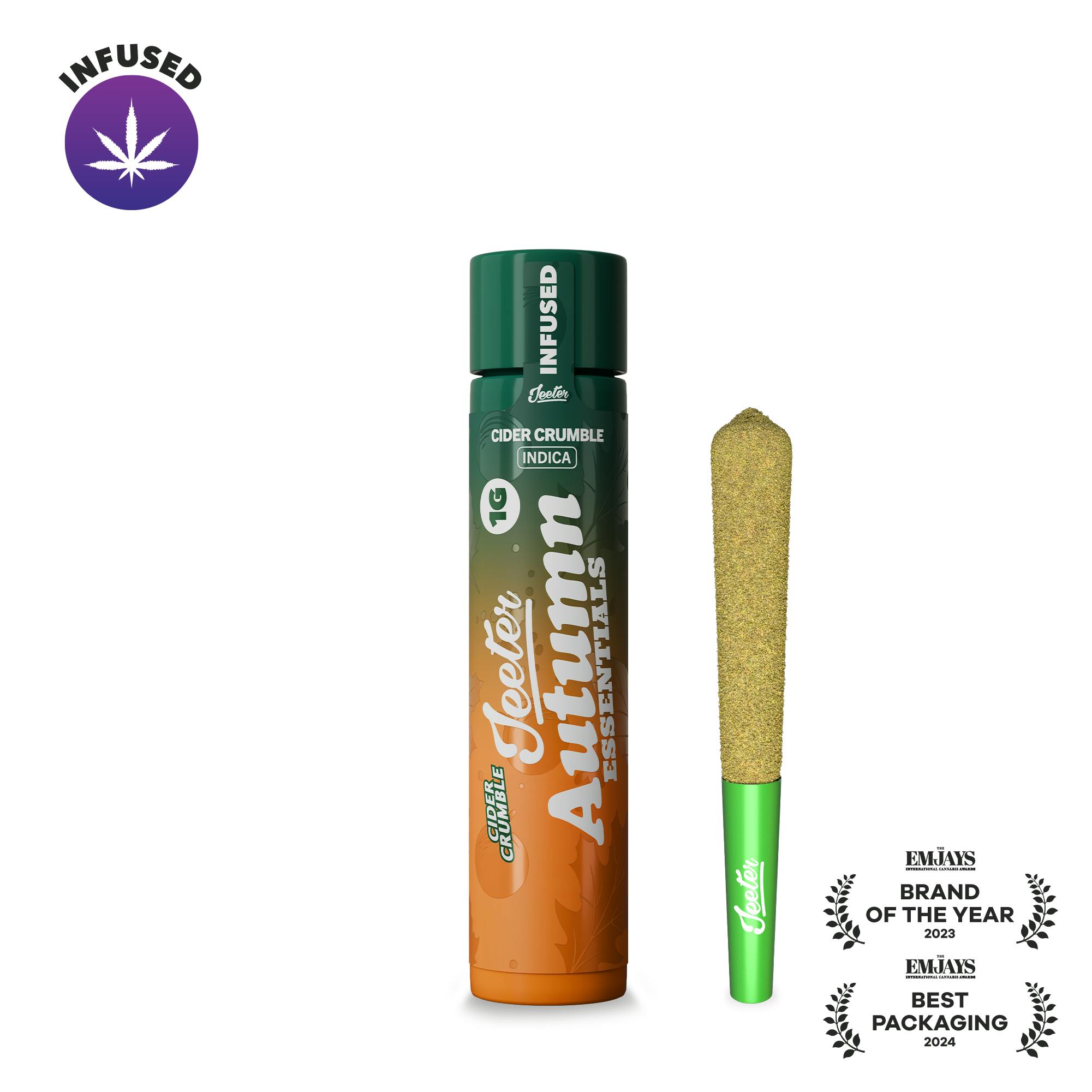 Jeeter Cider Crumble Infused W/ Liquid Diamonds, Rosin, Dusted In Kief Preroll - Indica