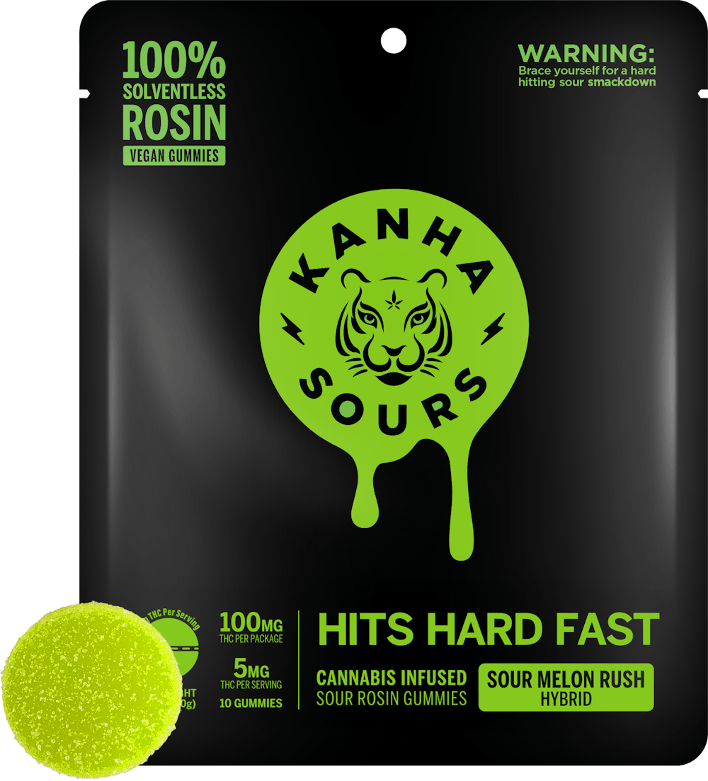 Product Sour Melon Rush Rosin Sours Gummies 10-pack