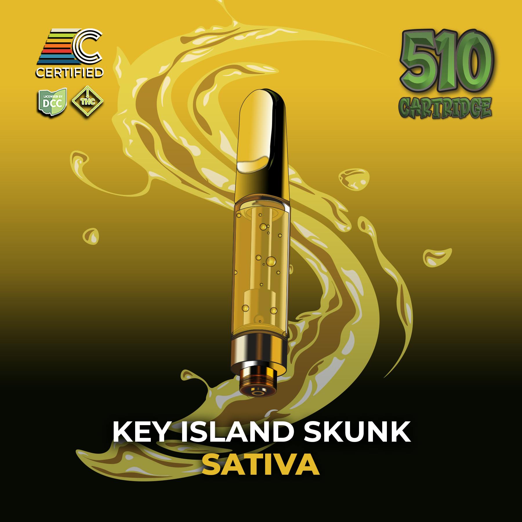 Key Island Skunk | 1g Distillate Catrtridge 1g Vaporizers