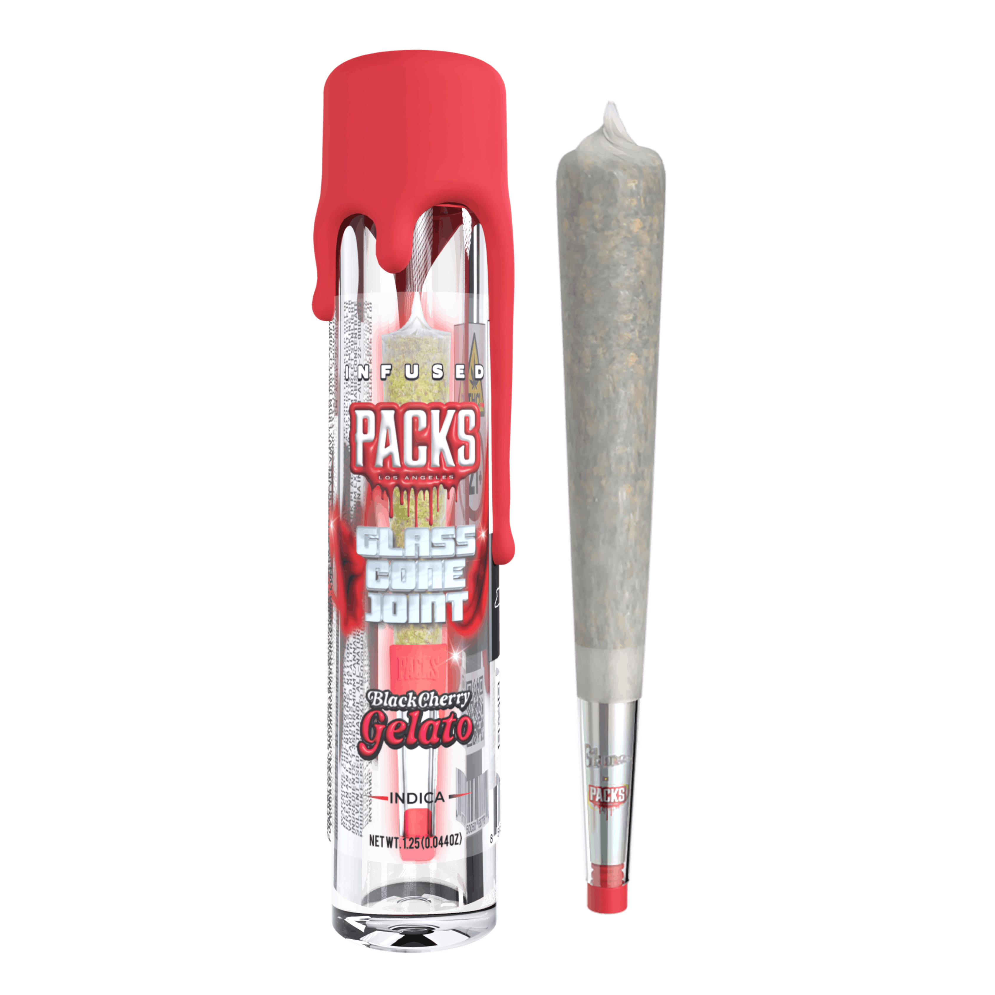 BLACK CHERRY GELATO | Packs Glones - Infused Glass Cone Joint | 1.25G
