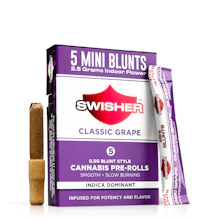 Swisher x 5-Pack .5g Infused Blunts | Classic Grape - PRE_ROLLS by Swisher Blunts at King of Budz