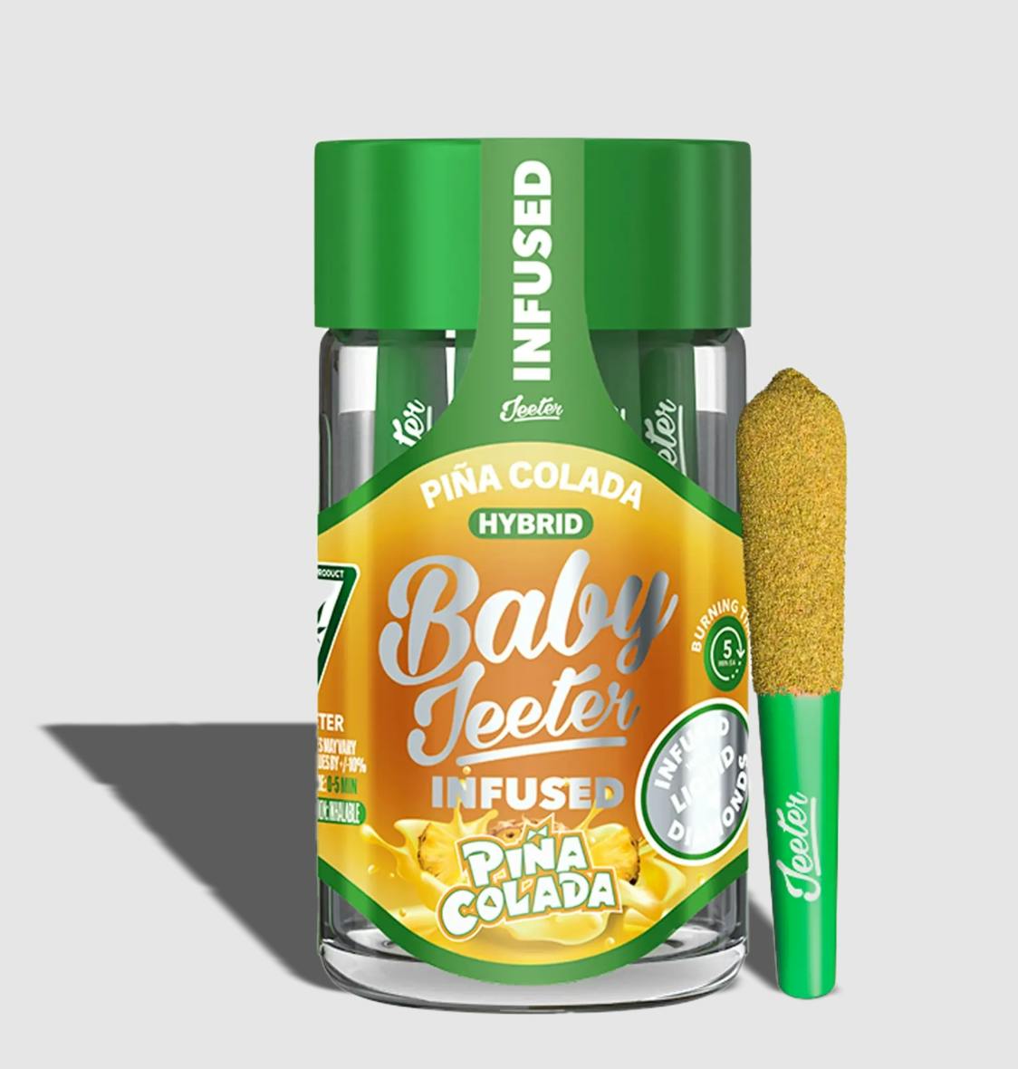 Baby Jeeter | Pina Colada | 2.5G (5 x 0.5G) Infused Pre-Rolls