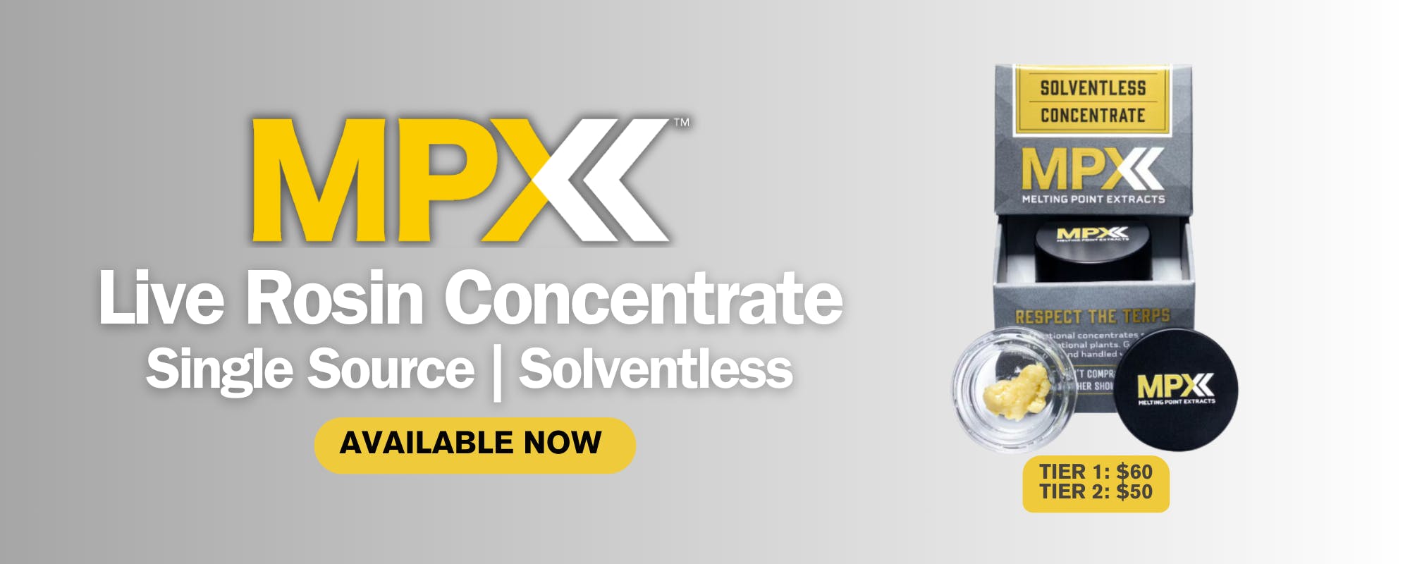 New product from MPX Extracts! Single source live rosin now available at all Health for Life locations!