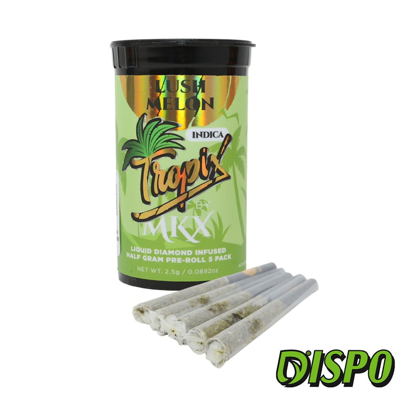 MKX - Tropix Lush Melon Liquid Diamond Infused 5pk Pre-Rolls