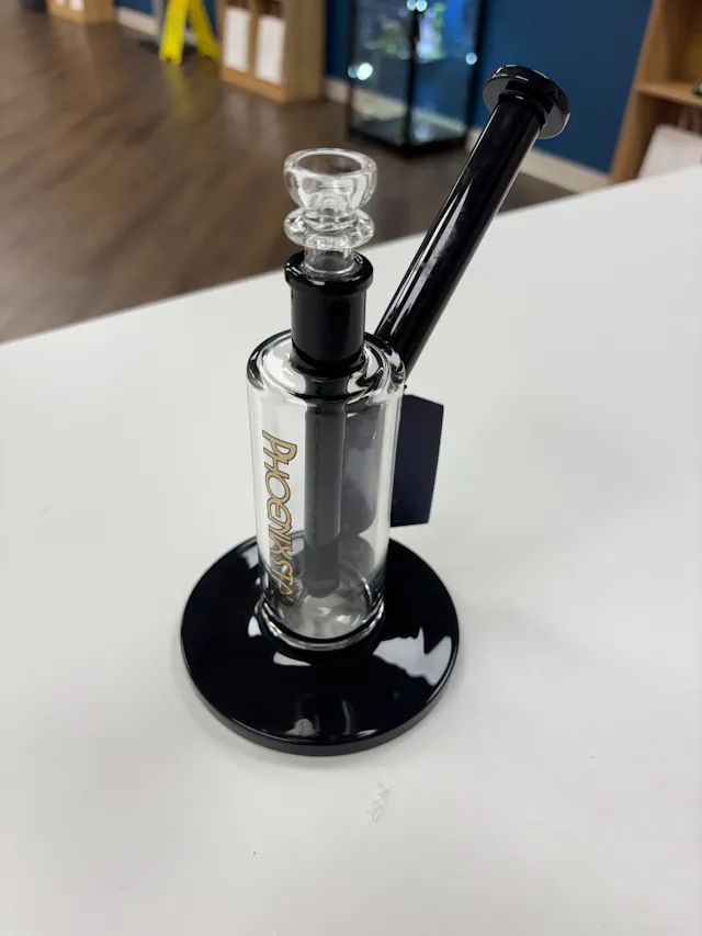 Glass Phoenix Star 7" Kickback Bubbler Black (glassware)