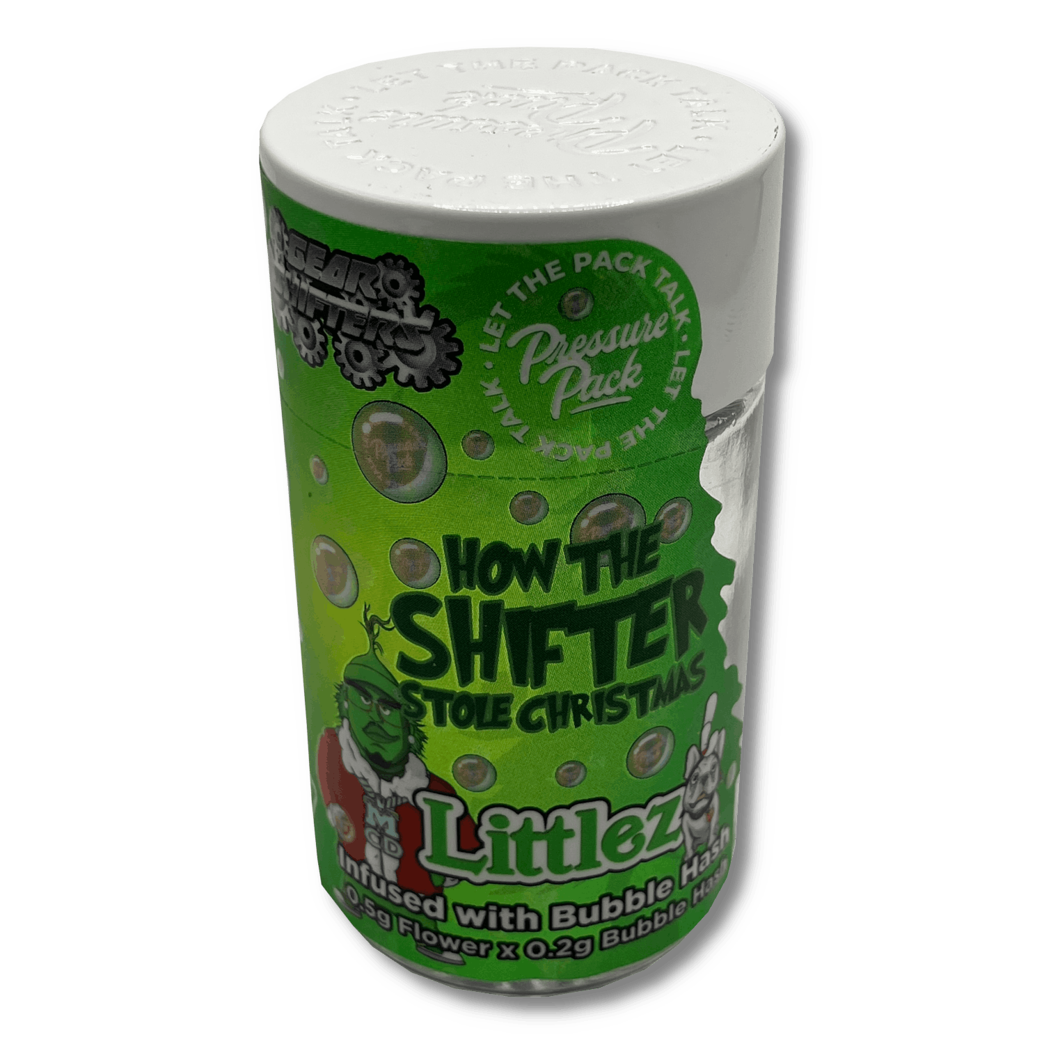 Product: Pressure Pack x Gear Shifter | Bubble Hash Infused Pre-Roll 5-Pack - 3.5g - How The Shifter Stole Christmas