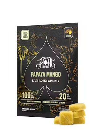 Papaya Mango | Live Rosin Gummies | 100mg | Hybrid | Heavy Hitters