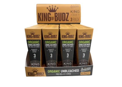 King Of Budz - 3pk Cones - King Size Unbleached