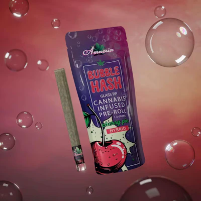 Amnesia - 1.3g Bubble Hash Infused Preroll - Cherry Pie