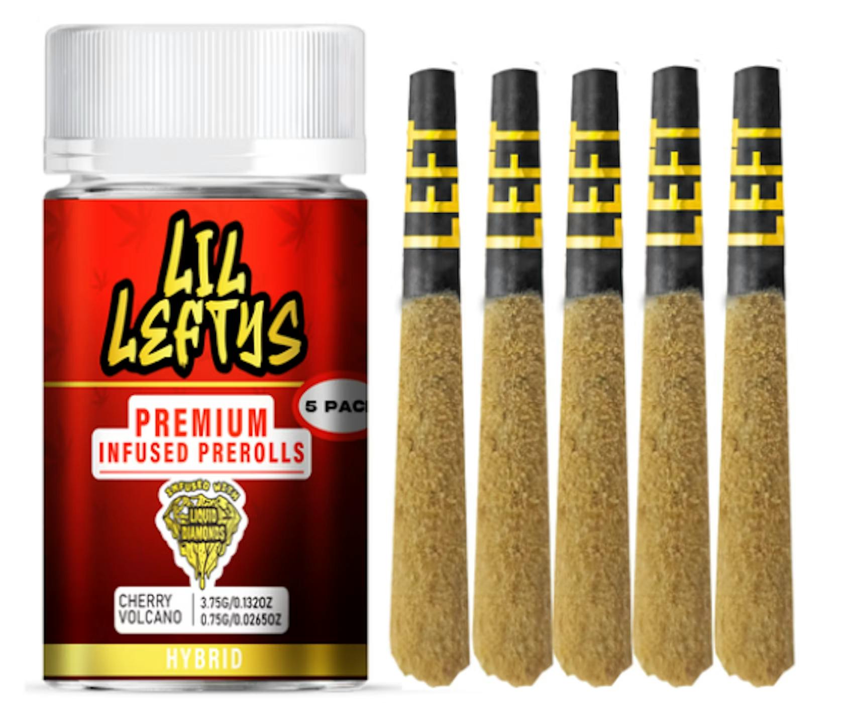 Left Coast - 5 Pack .75g Infused Prerolls - Cherry Volcano