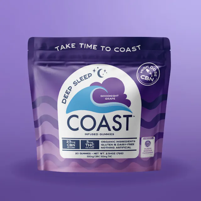 COAST Cannabis Co. COAST Soft Lozenge Goodnight Grape 20pk/100mg (indica, lozenges, 2.8g)