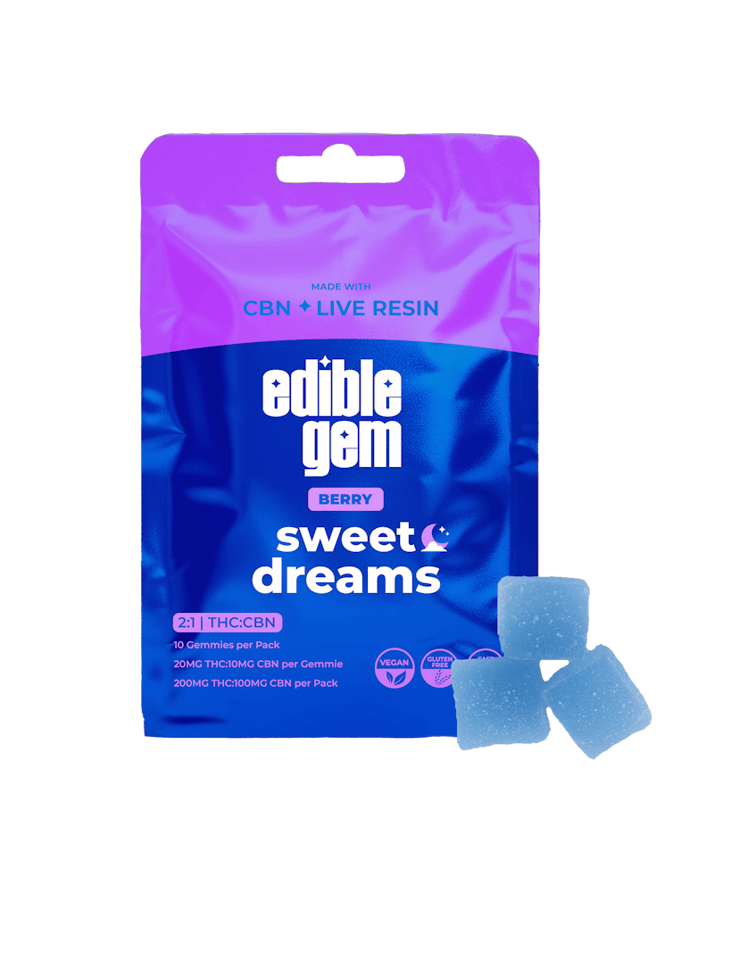 Edible Gems - Berry 2:1 THC:CBN 200mg Live Resin Gummies