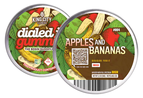 Dialed In: Apples and Bananas Dragonfruit – Live Rosin Gummies  10pk 106mg-active