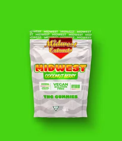 Product: Midwest Extracts | Gummies - 200mg - Coconut Berry