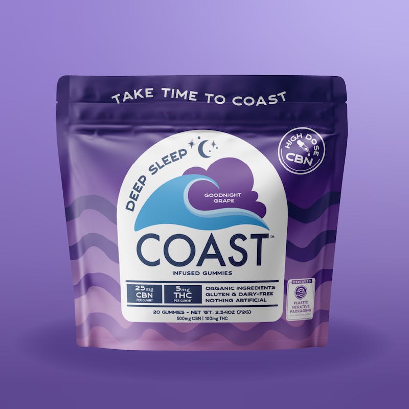 Product Coast Cannabis Co. - Goodnight Grape (Deep Sleep) 25:5 Gummies (100mg 20pk)