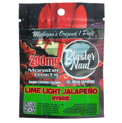 Monster Xtracts MONSTER XTRACTS | BLASTER NAUT | LIME LIGHT JALAPENO | 200MG | HYBRID — EDIBLES