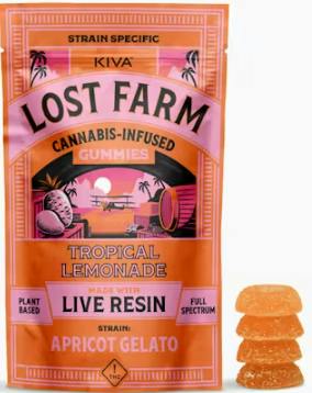 Tropical Lemonade Live Rosin Gummies 200MG by Lost Farm – Edibles at Gatsby Cannabis