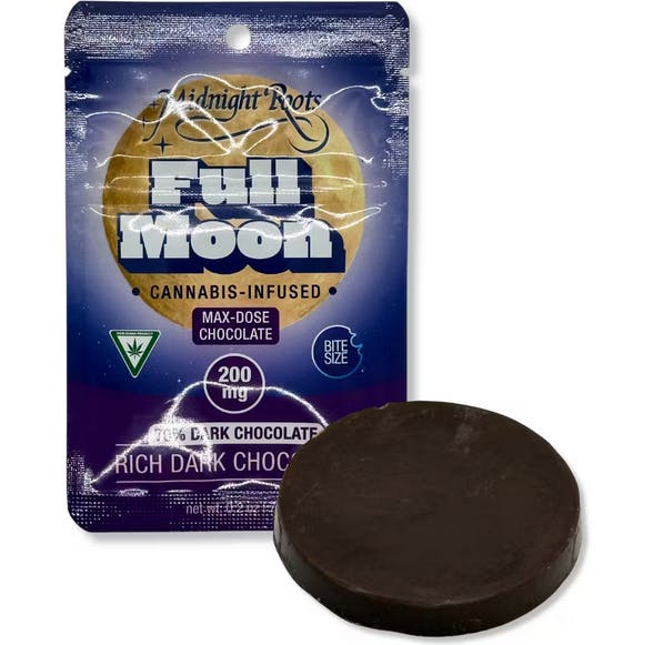 Midnight Roots | Full Moon 200mg Rich Dark Chocolate Round