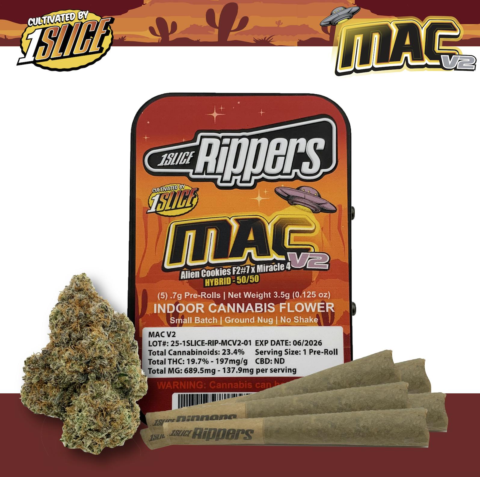 1Slice | 0.7g Pre-Roll 5pk (3.5g) | Mac V2