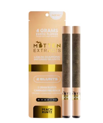 Mitten Extracts MITTEN EXTRACTS | PEACH RUNTZ | INFUSED BLUNTS | 2 x 2G HYBRID — PRE_ROLLS