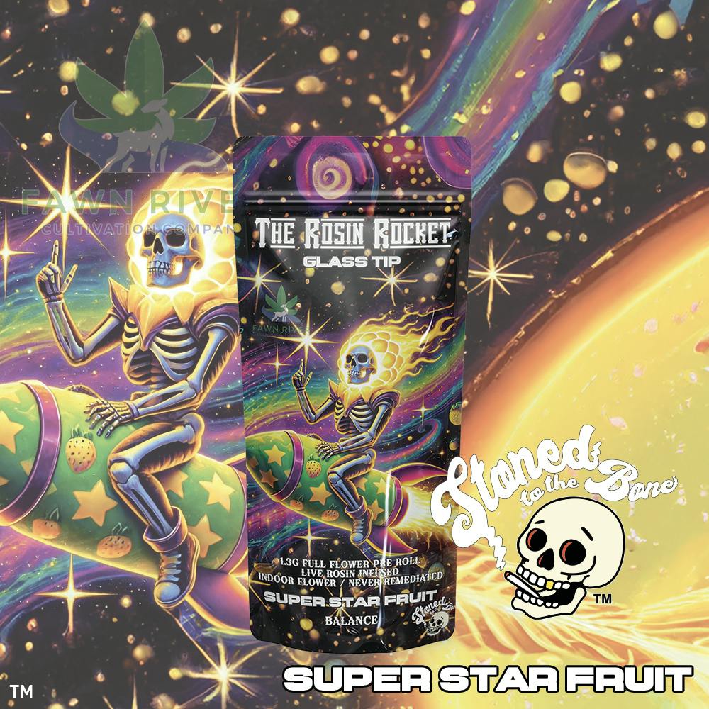 Stoned to the Bone | Super Star Fruit  | Rosin Rocket | Infused Pre-Roll | 1.3g