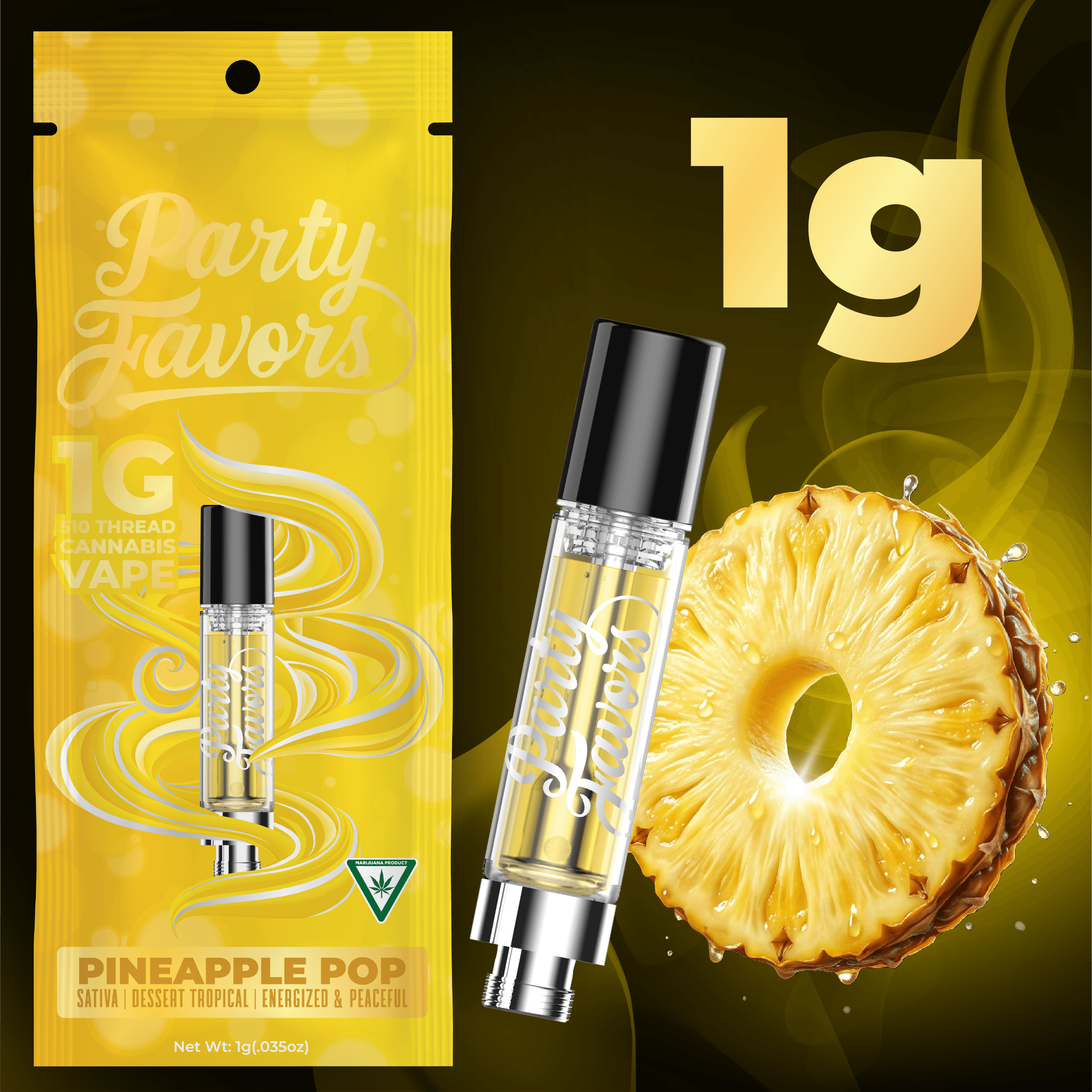 Party Favors - 1g Cart - Pineapple Pop