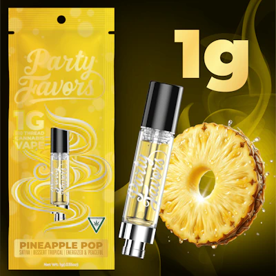 Party Favors - 1g Cart - Pineapple Pop - CARTRIDGES by Party Favors at King of Budz