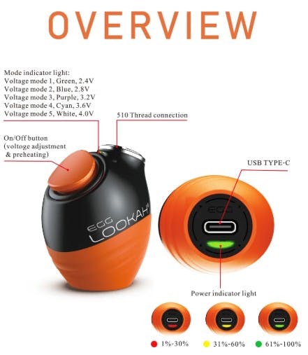 Lookah Egg Shape Battery-2