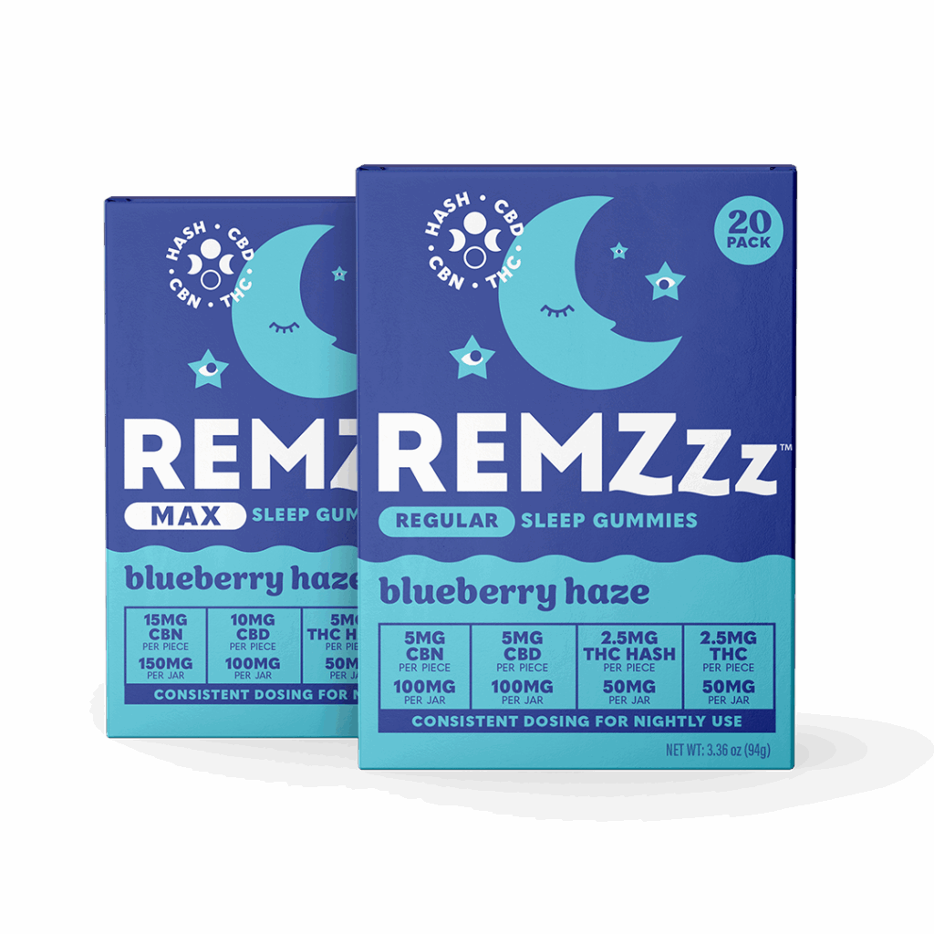 REMZzz | Blueberry Haze CBN:CBD | 20pk Hash Infused Gummies | 100mg