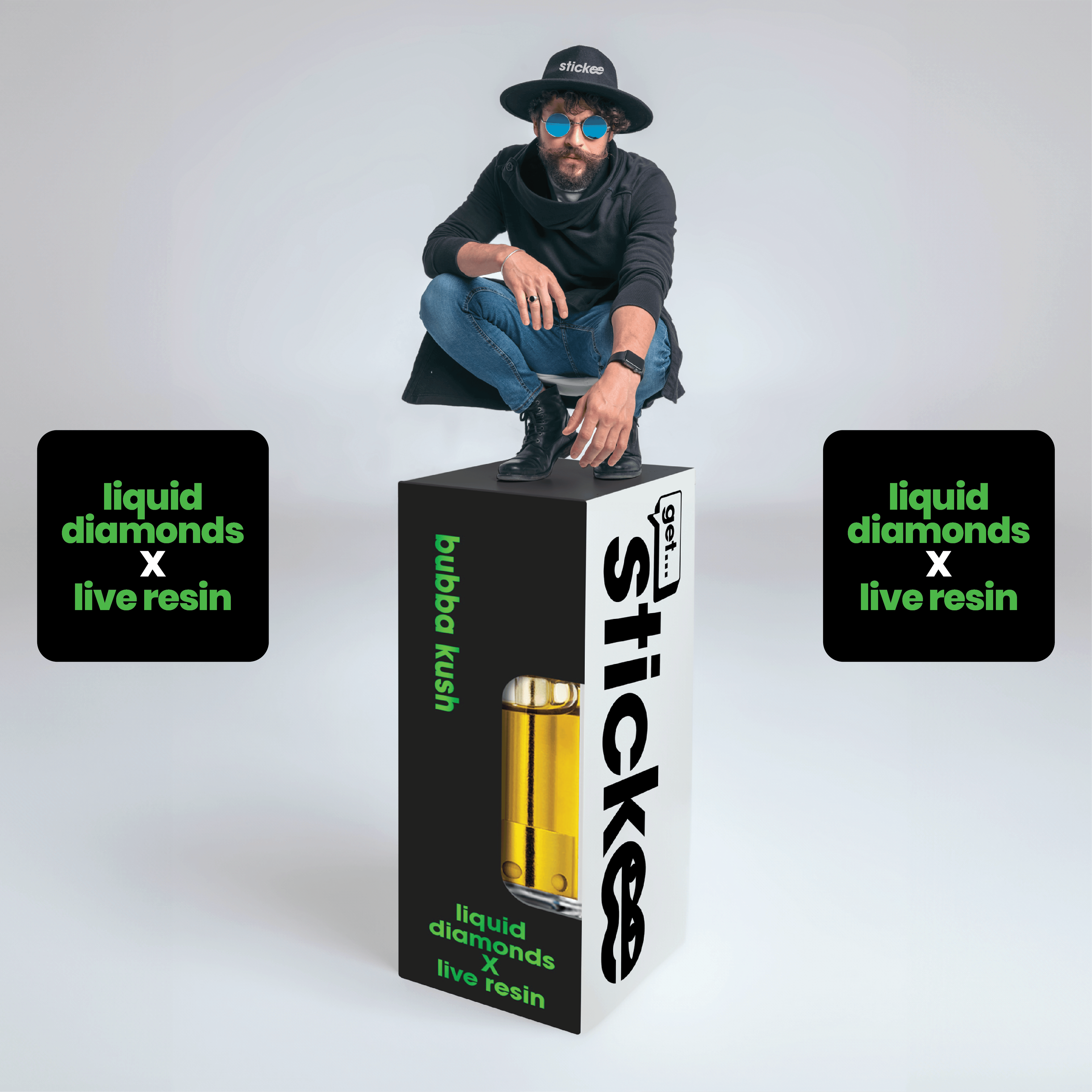 Product: STICKEE | Bubba Kush | 1G | Liquid Diamonds + Live Resin 510 Vape Cart