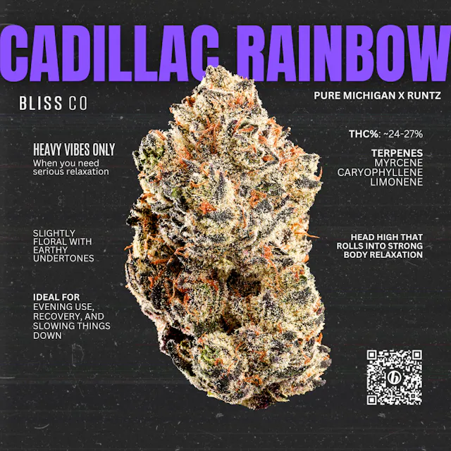 Blissco Bliss Co Flower Cadillac Rainbows 3.5g (indica hybrid)