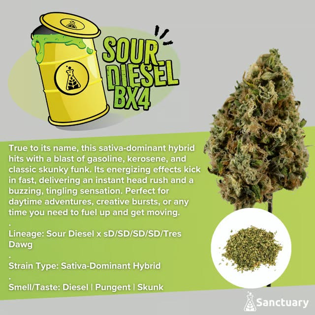 Sanctuary - Pre-Ground 14g - Sour Diesel BX4