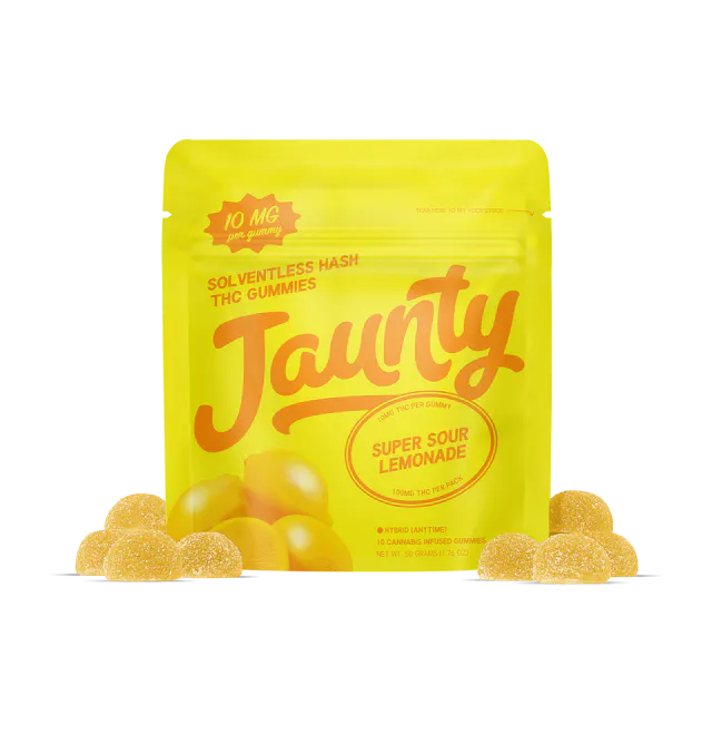 Jaunty Super Sour Lemonade  | Hash-Infused Gummies | 100mg | 10pk