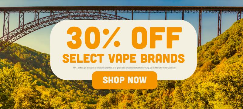 30% OFF SELECT VAPE BRANDS SALE