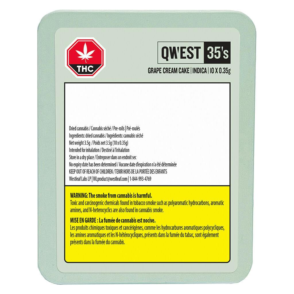 Qwest 35's - grape cream cake prjs - 10x0. 35g