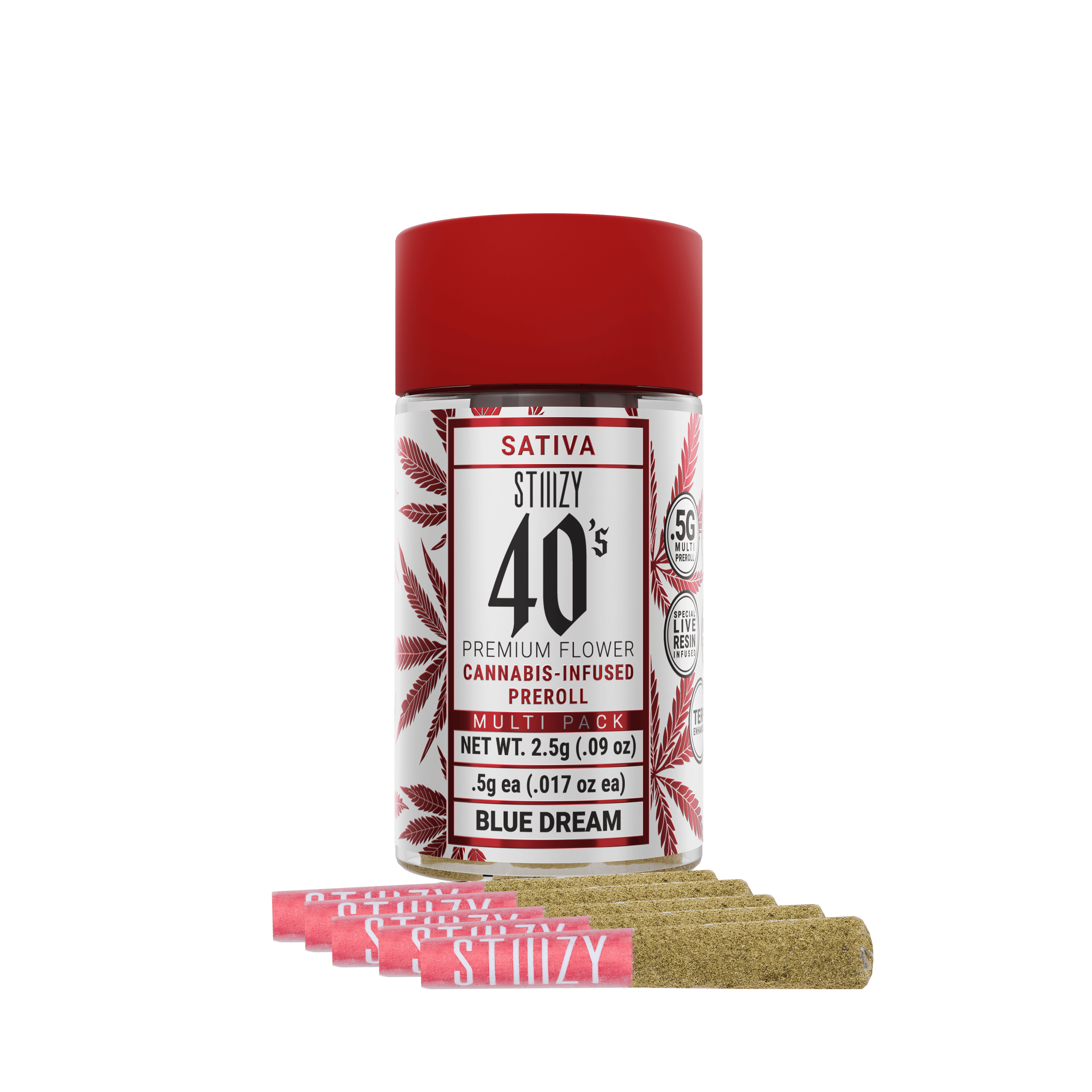 Stiiizy 40s 2.5g Infused Pre-Roll 5pk - Blue Dream
