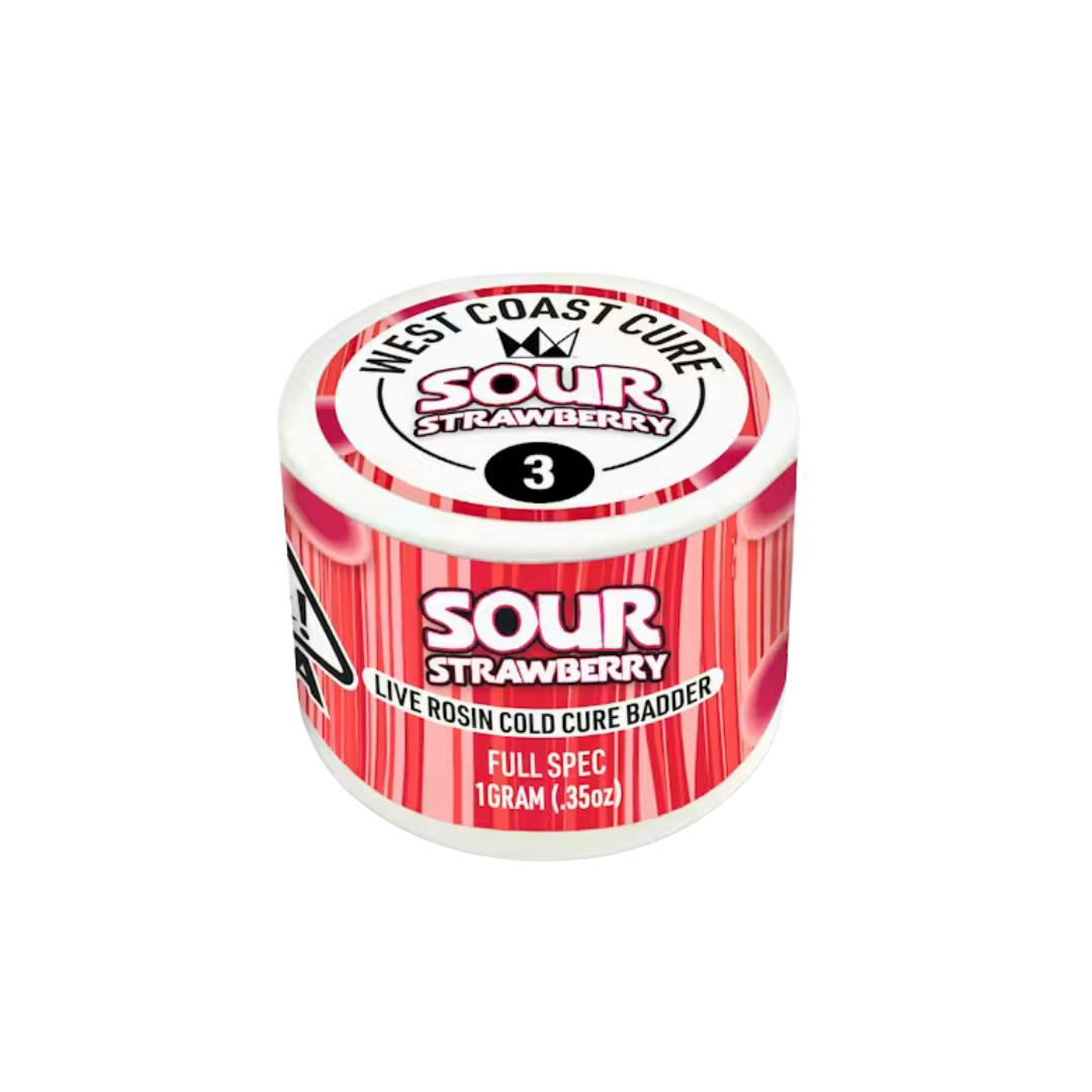 SOUR STRAWBERRY TIER 3 LIVE ROSIN COLD CURE BADDER-1