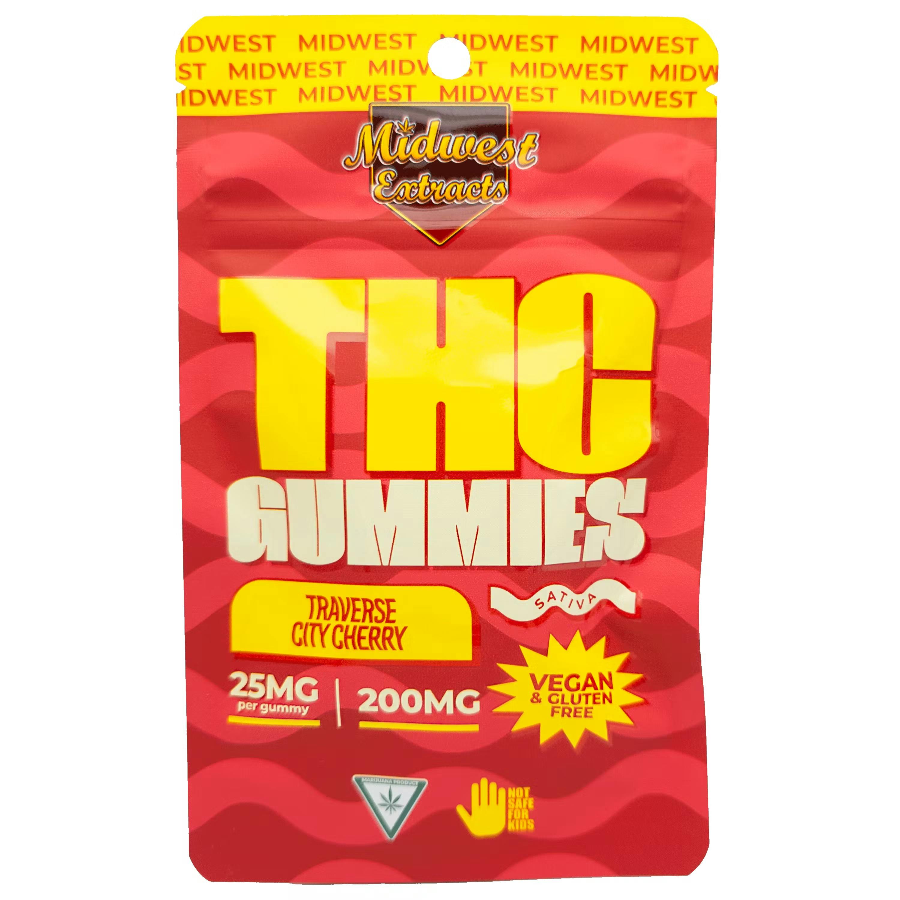 Product: MIDWEST EXTRACTS | TRAVERSE CITY CHERRY GUMMIES - 8PK | 200MG