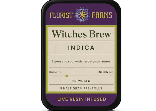 Florist Farms | Witches Brew | 0.5g Live Resin + Diamonds Infused Pre-Rolls | 5pk-active